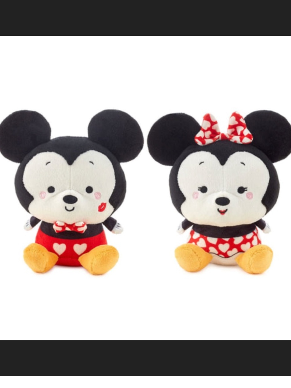 Hallmark Disney Better Together Mickey & Minnie Set of 2 Magnetic Stuffed Plush